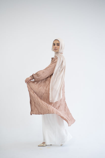 Crushed silk cardigan - Champagne