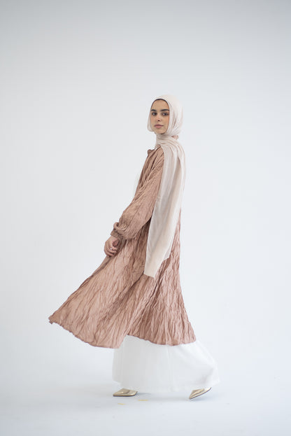 Crushed silk cardigan - Champagne