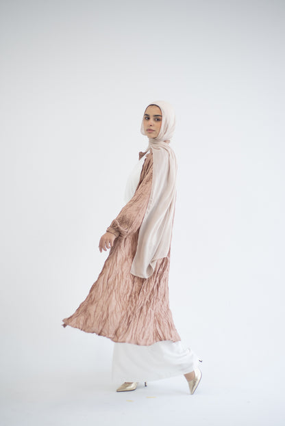 Crushed silk cardigan - Champagne