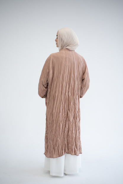 Crushed silk cardigan - Champagne
