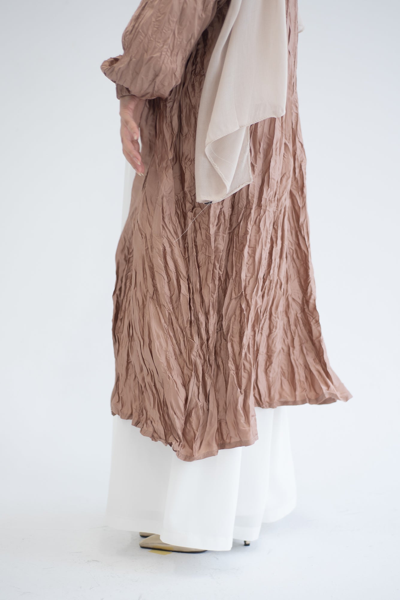 Crushed silk cardigan - Champagne