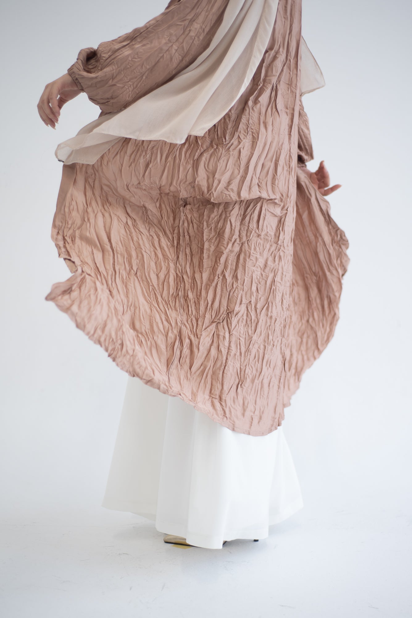 Crushed silk cardigan - Champagne