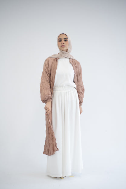 Crushed silk cardigan - Champagne