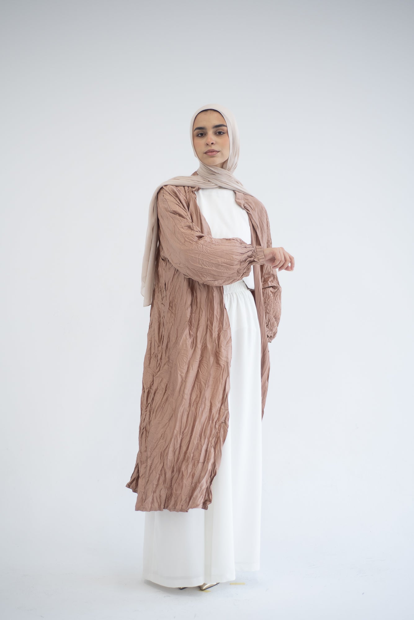 Crushed silk cardigan - Champagne