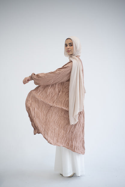 Crushed silk cardigan - Champagne