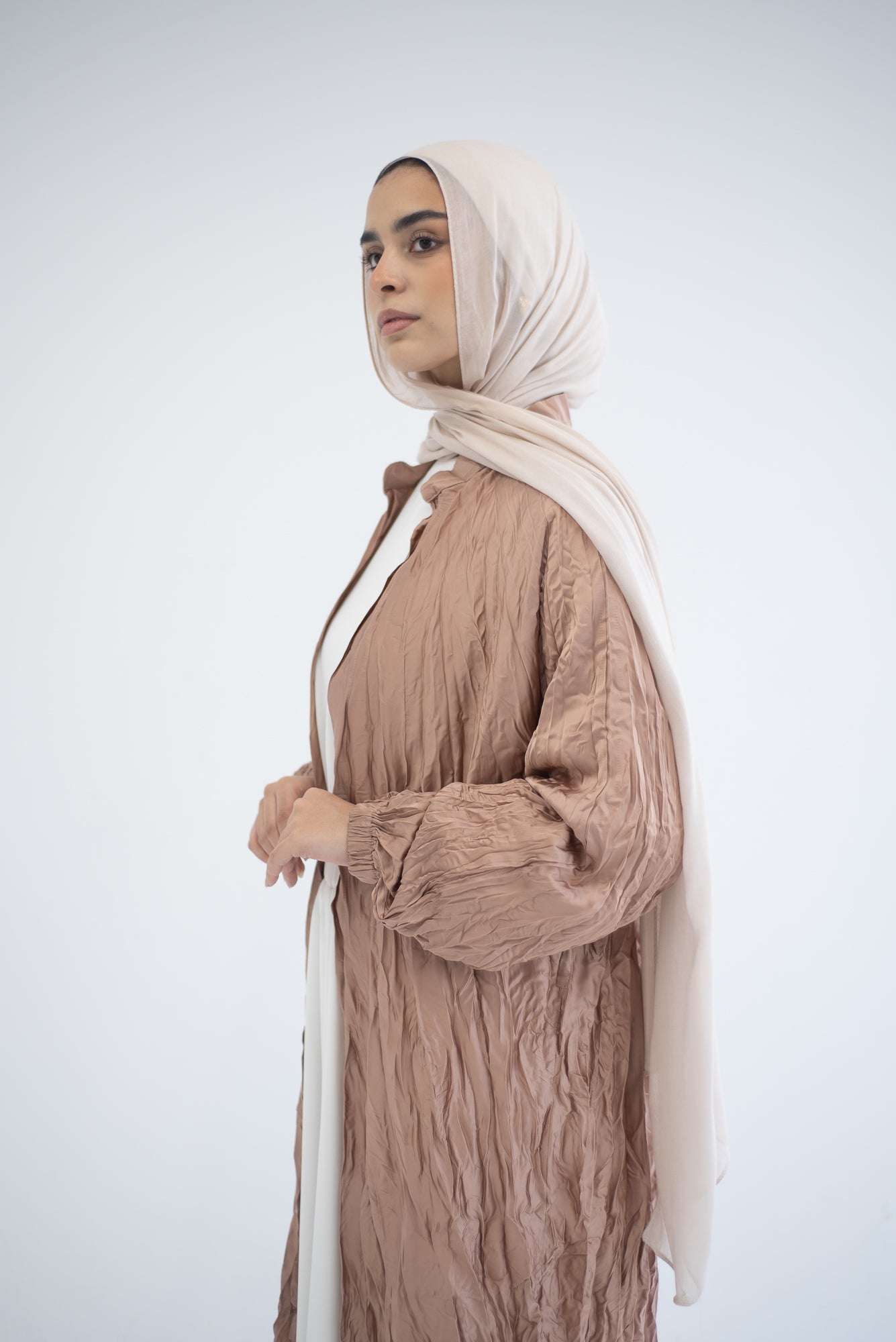 Crushed silk cardigan - Champagne