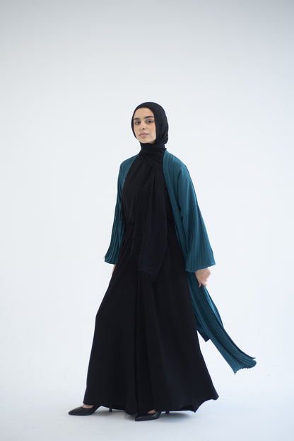 Petal Pleats Cardigan - Teal