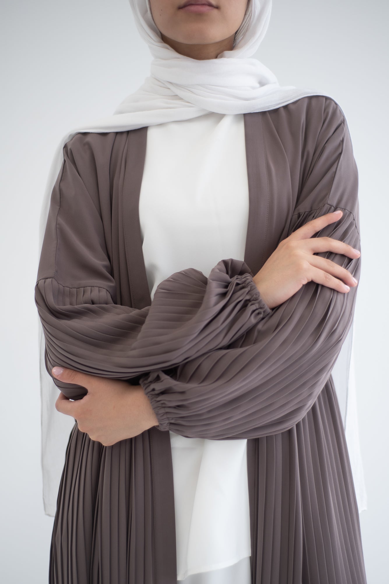 Petal Pleats Cardigan - Cocoa