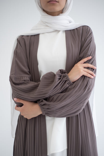 Petal Pleats Cardigan - Cocoa