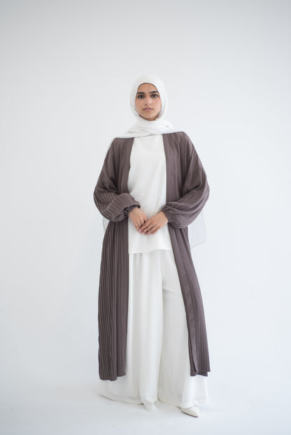 Petal Pleats Cardigan - Cocoa