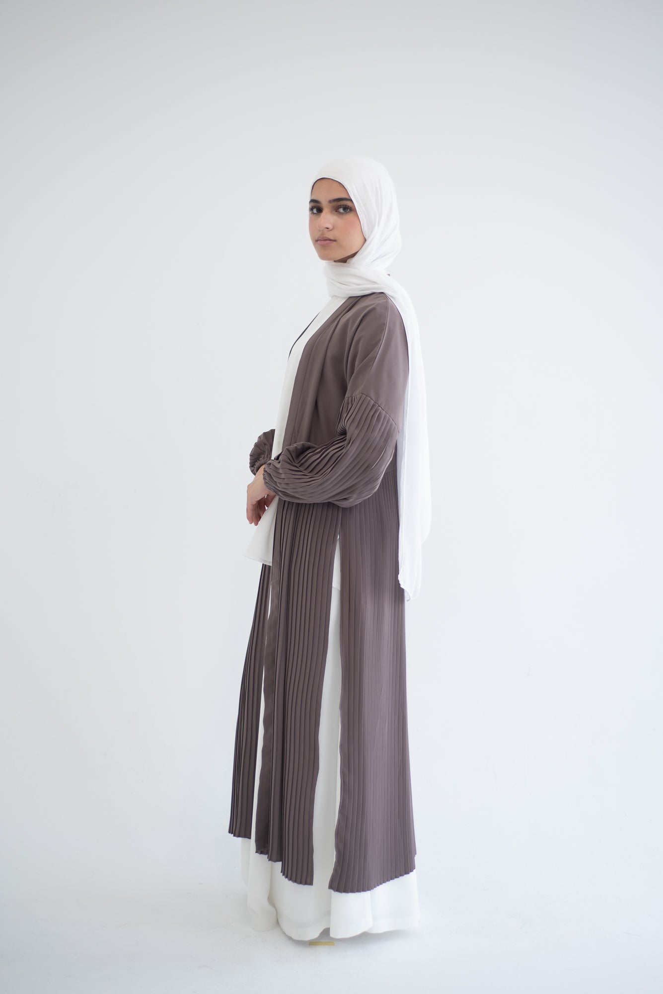 Petal Pleats Cardigan - Cocoa