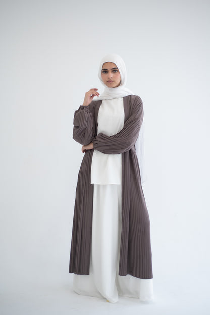 Petal Pleats Cardigan - Cocoa