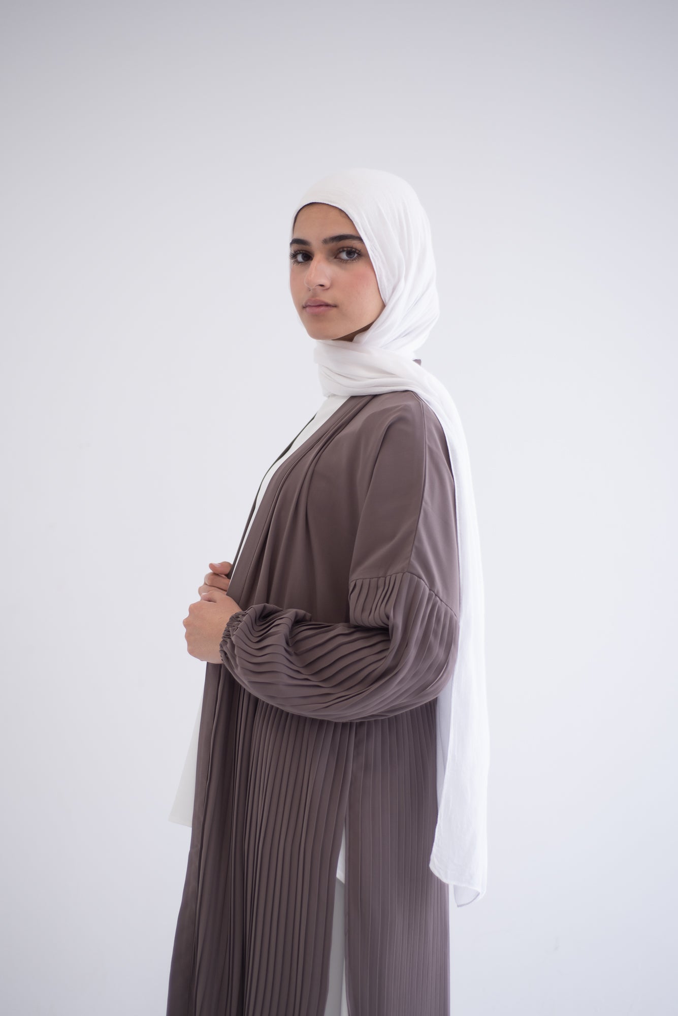 Petal Pleats Cardigan - Cocoa
