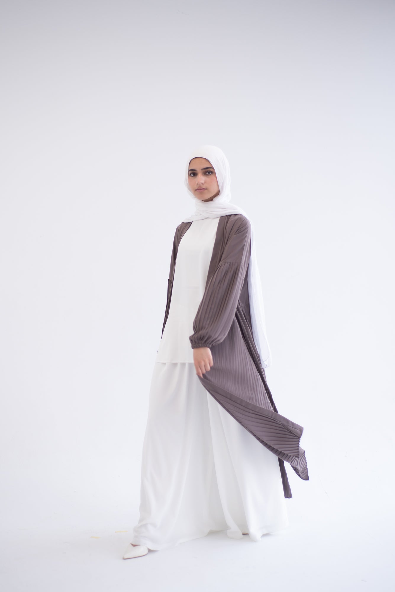 Petal Pleats Cardigan - Cocoa