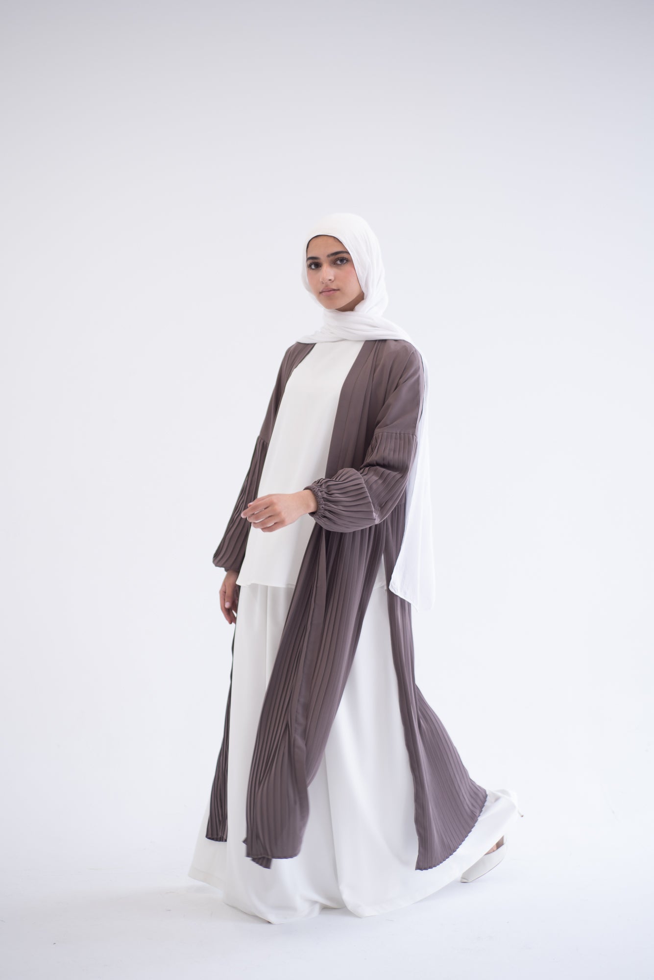 Petal Pleats Cardigan - Cocoa
