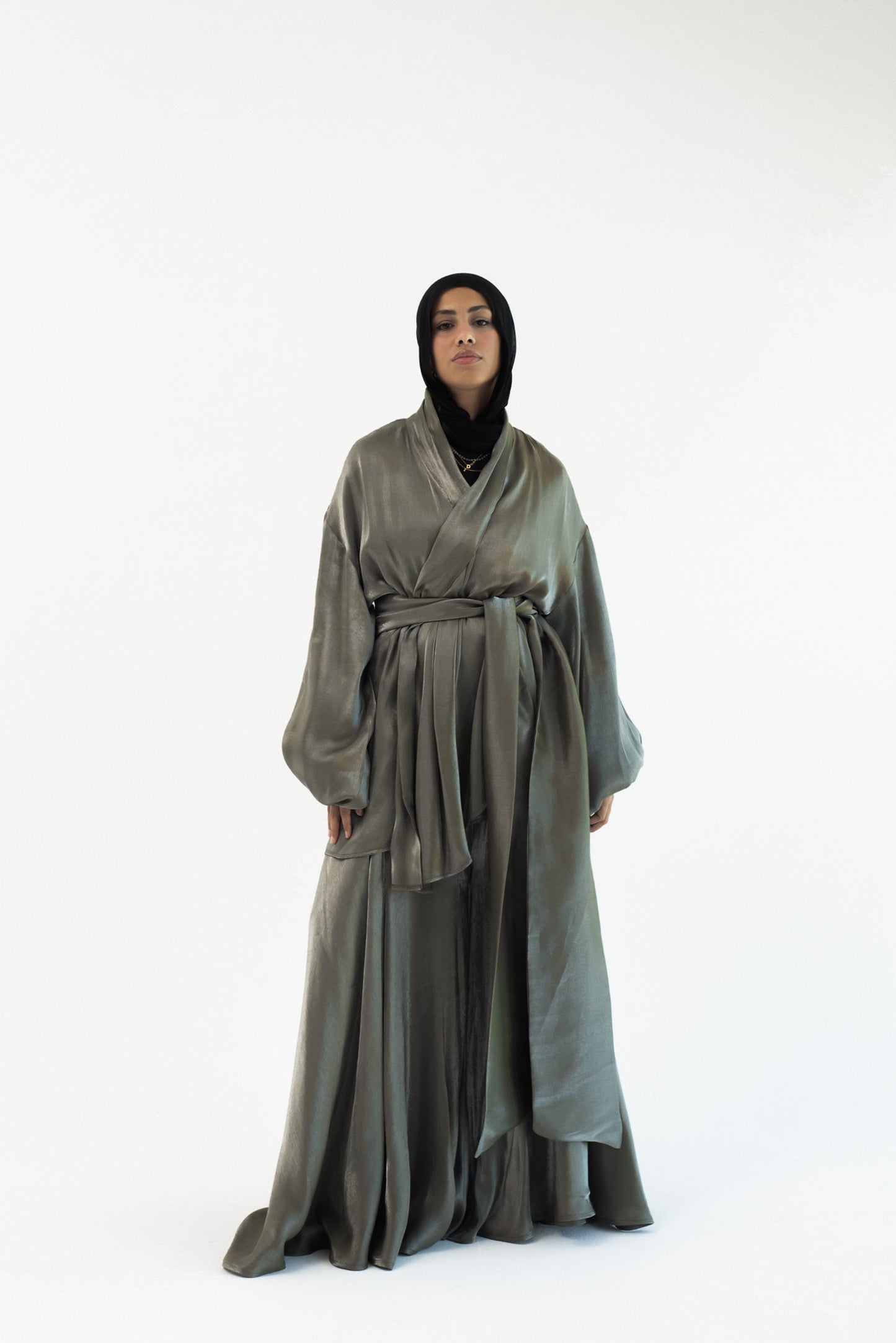 Big Bow Shimmery Set -Olive