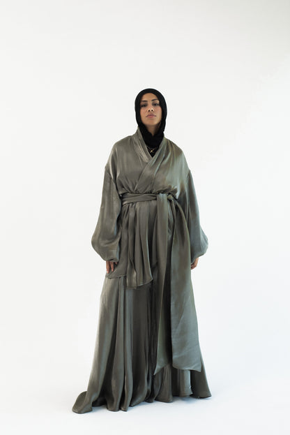 Big Bow Shimmery Set -Olive