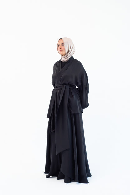 Big Bow shimmery Set - Black