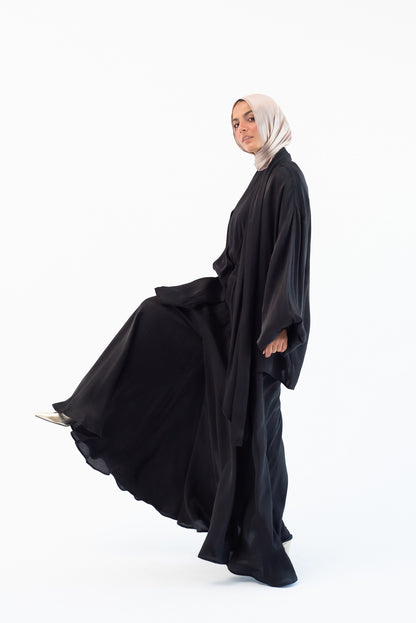 Big Bow shimmery Set - Black