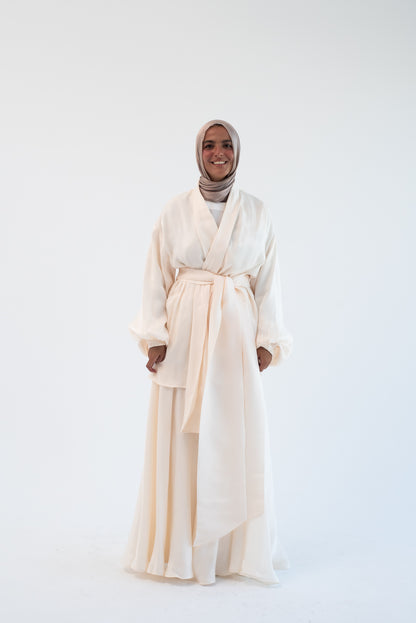 Big Bow shimmery Set - Off White