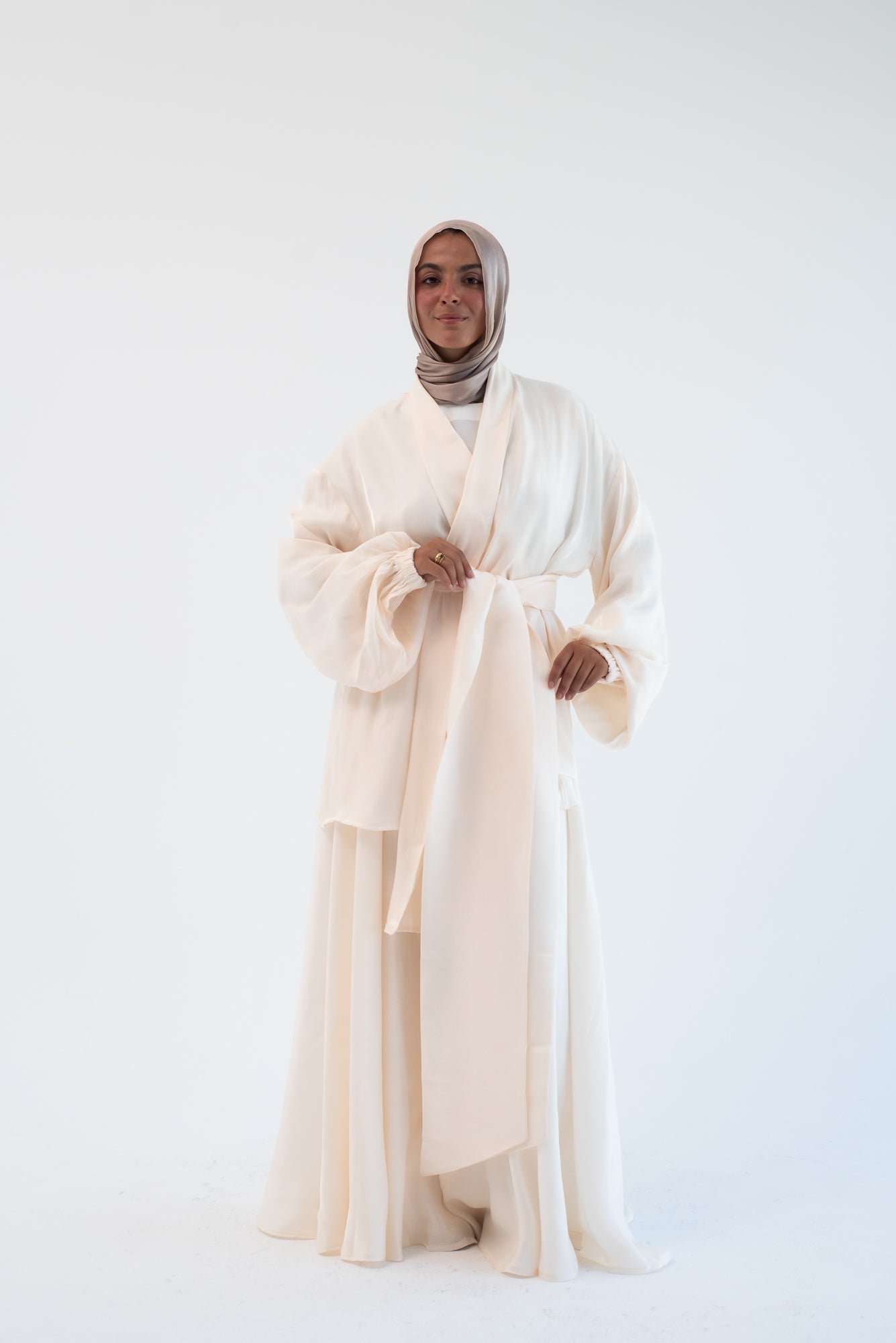 Big Bow shimmery Set - Off White