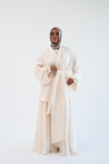 Big Bow shimmery Set - Off White