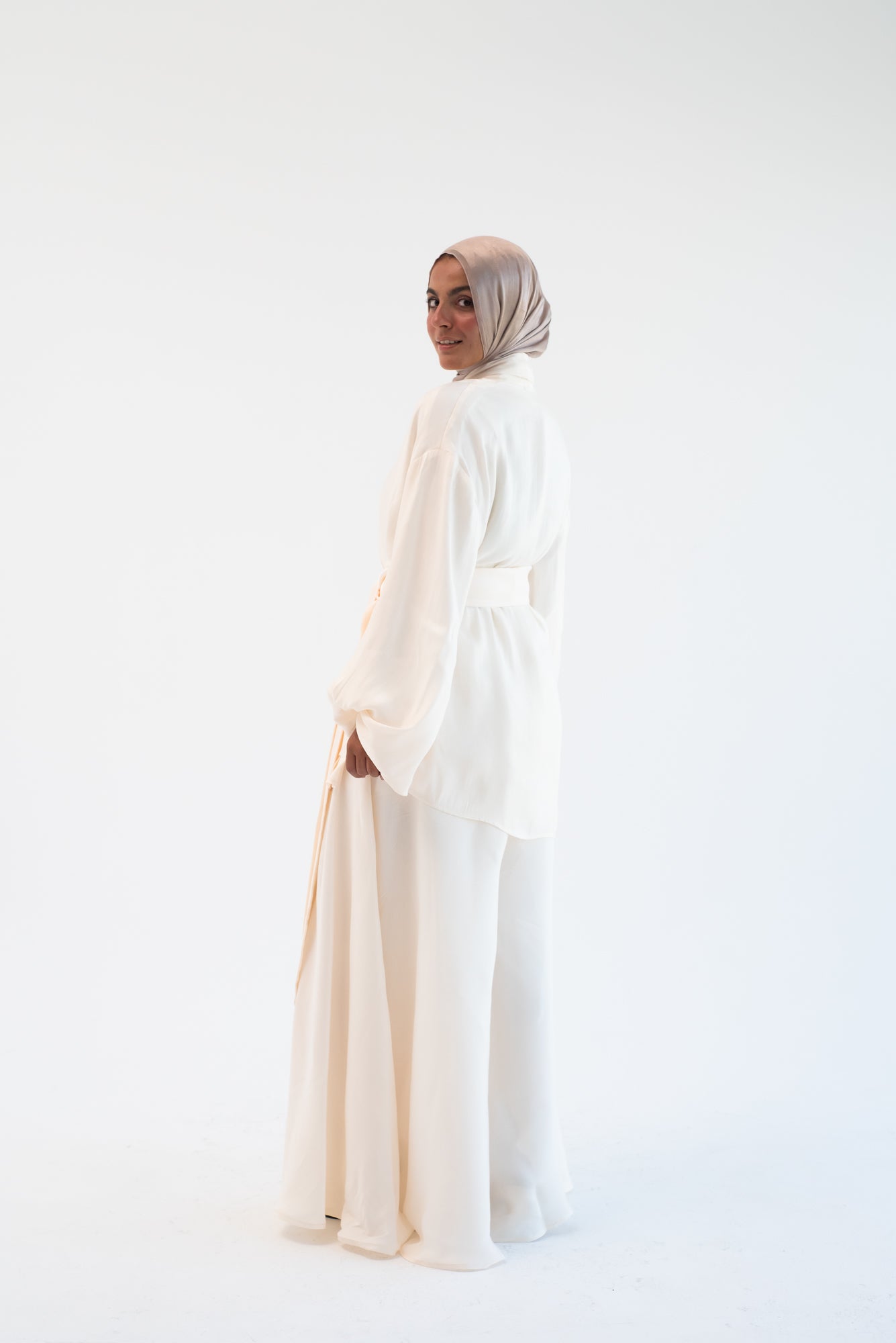 Big Bow shimmery Set - Off White