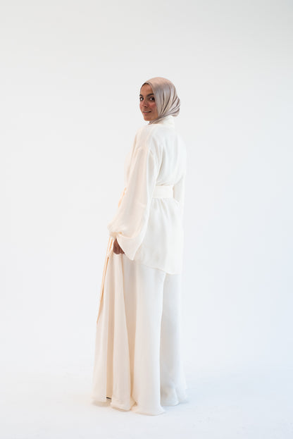 Big Bow shimmery Set - Off White