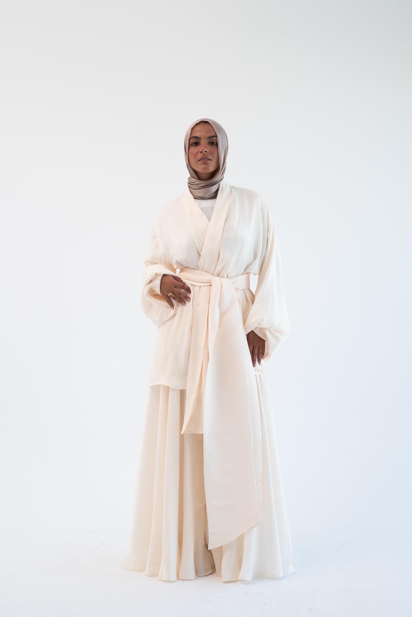 Big Bow shimmery Set - Off White