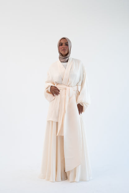 Big Bow shimmery Set - Off White