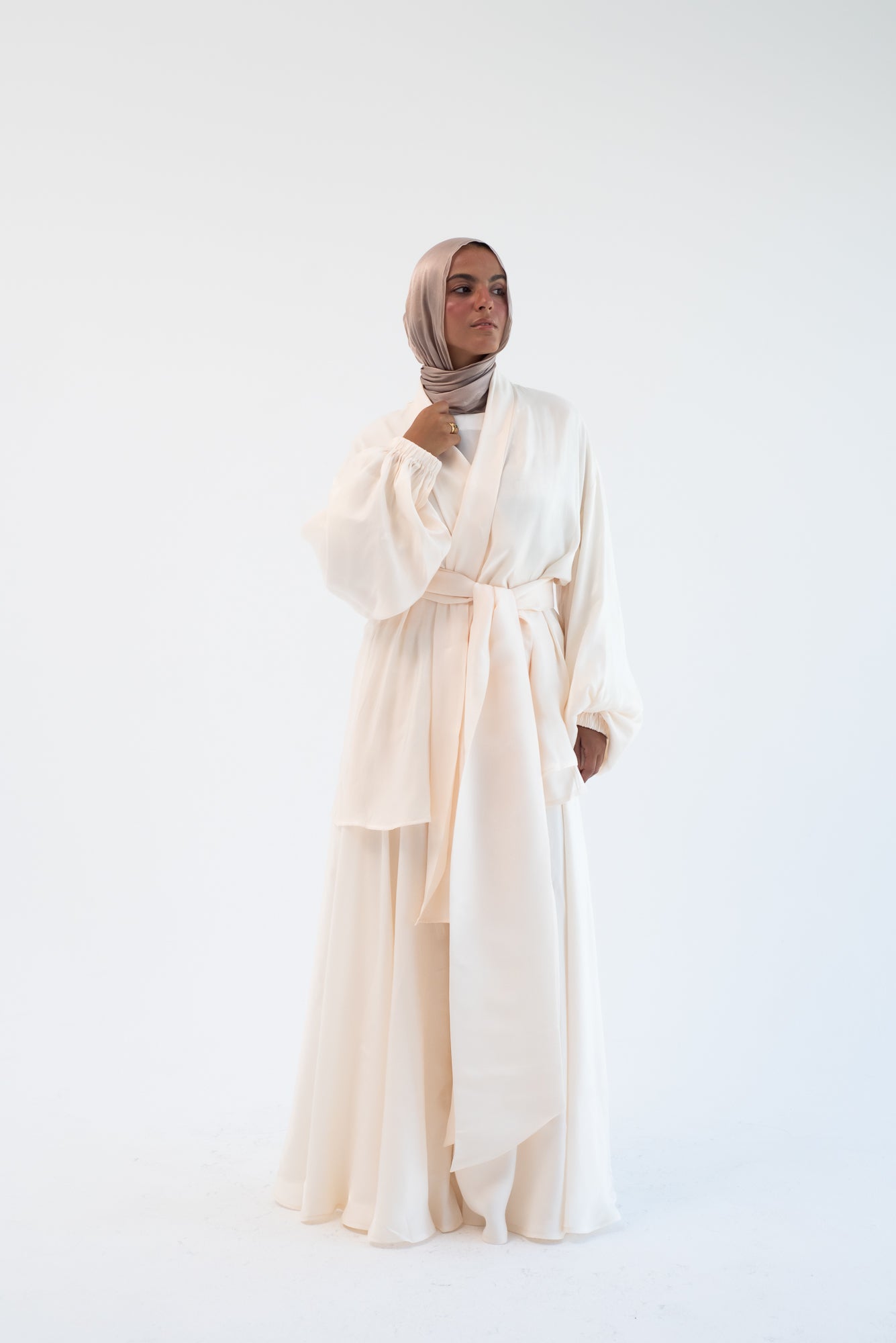 Big Bow shimmery Set - Off White