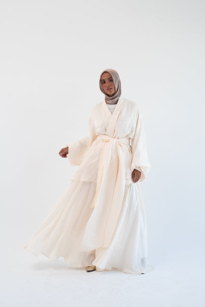 Big Bow shimmery Set - Off White