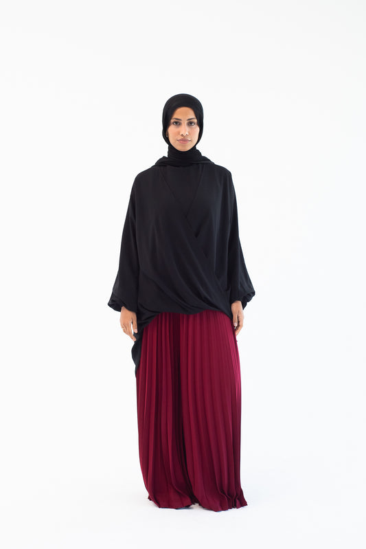 Pleated Pants - Burgundy