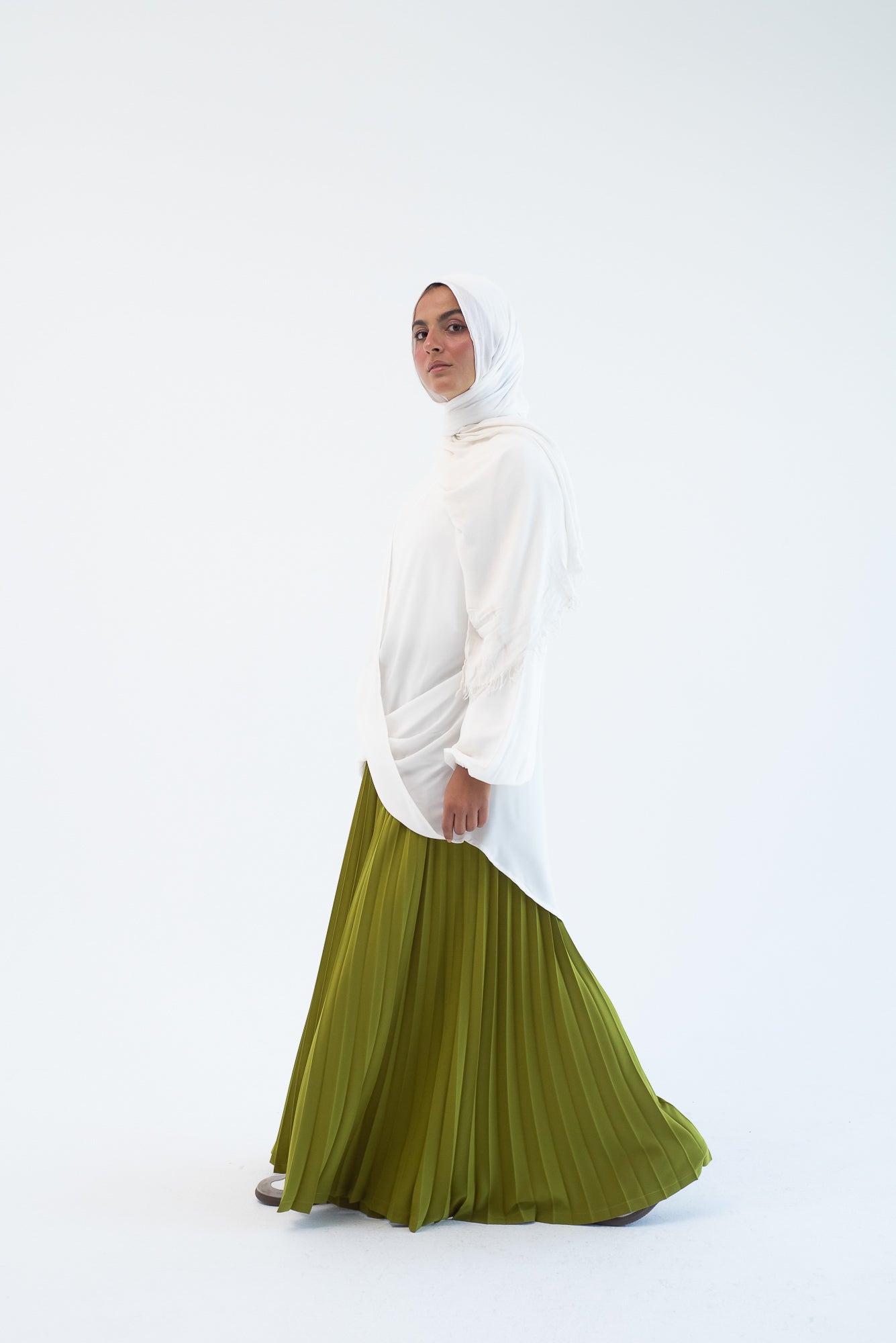 Pleated Pants - kiwi