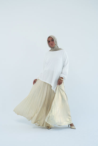 Shimmery Pleats Perfection - Light Gold