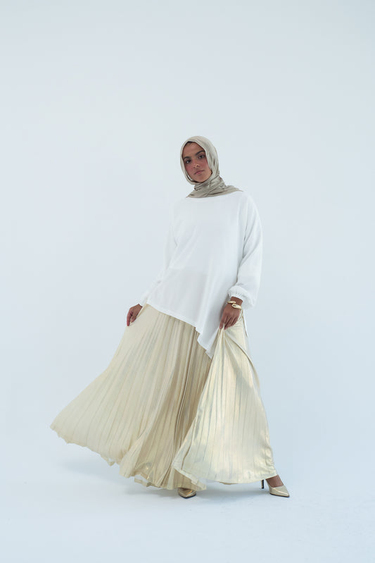 Shimmery Pleats Perfection - Light Gold