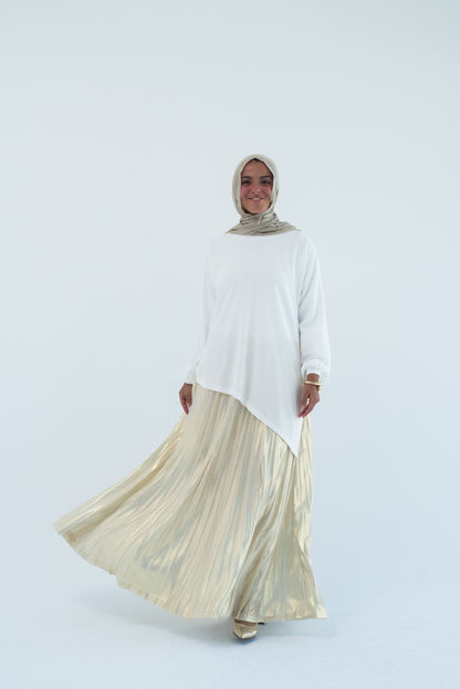 Shimmery Pleats Perfection - Light Gold