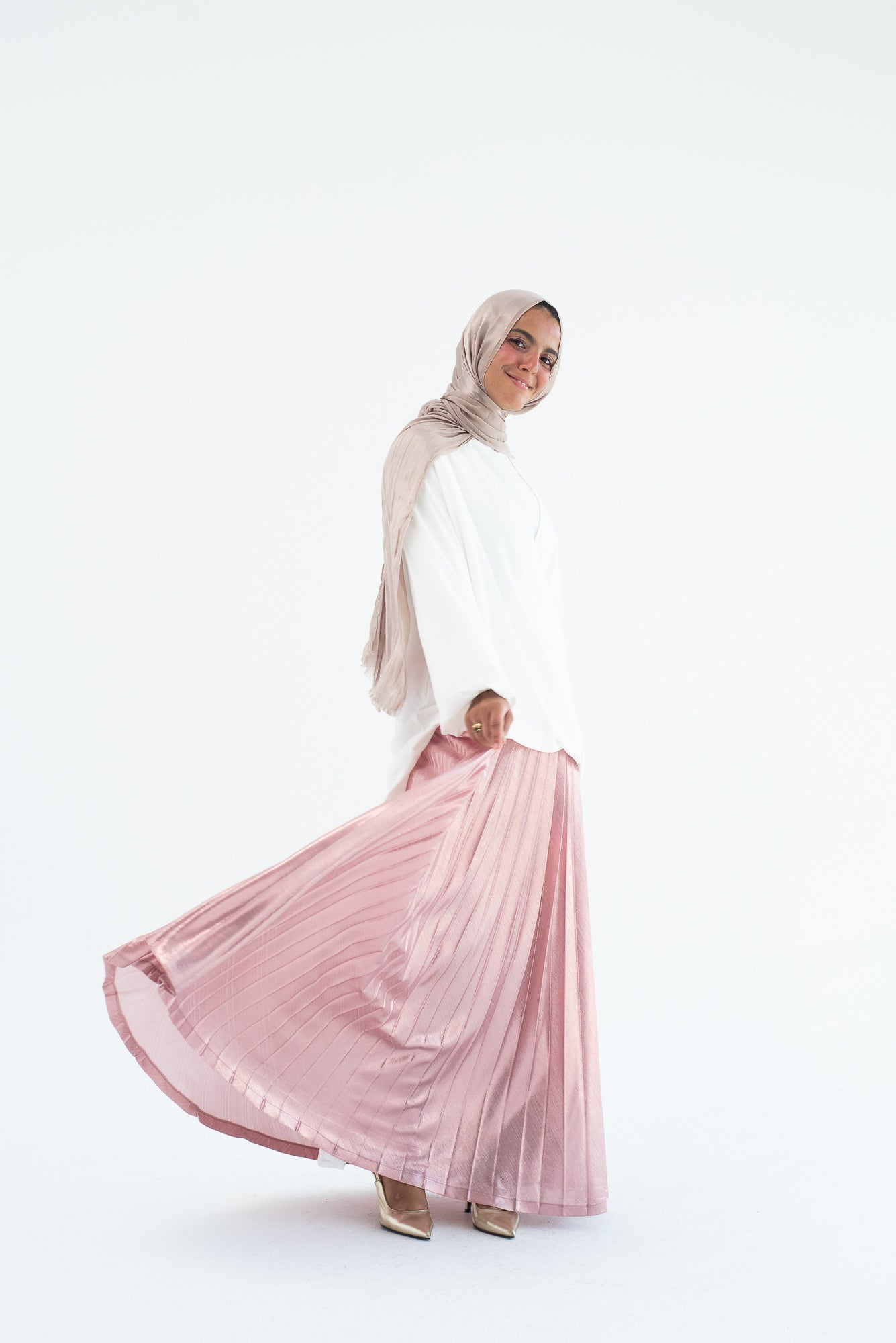 Shimmery Pleats Perfection - Blush Pink