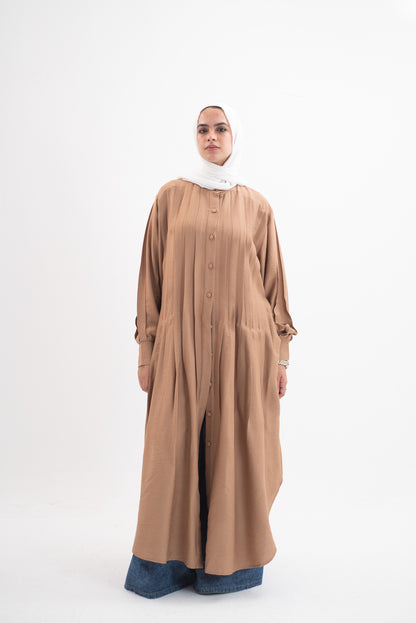 Feminine Flow linen shirt dress - Cinnamon