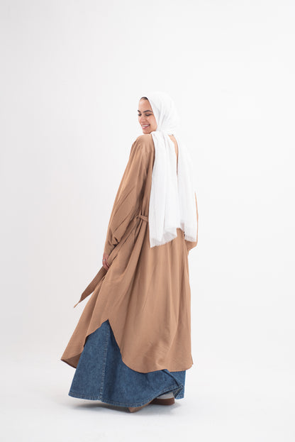 Feminine Flow linen shirt dress - Cinnamon