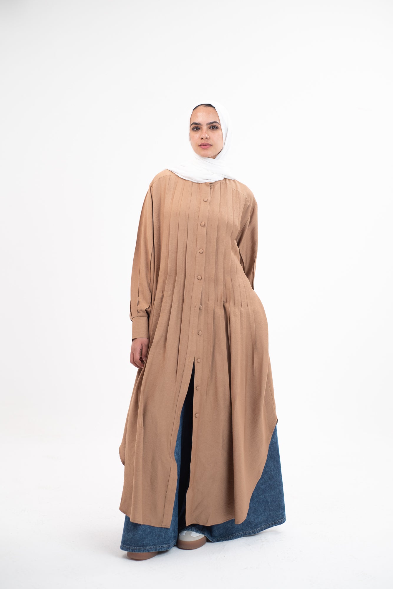 Feminine Flow linen shirt dress - Cinnamon