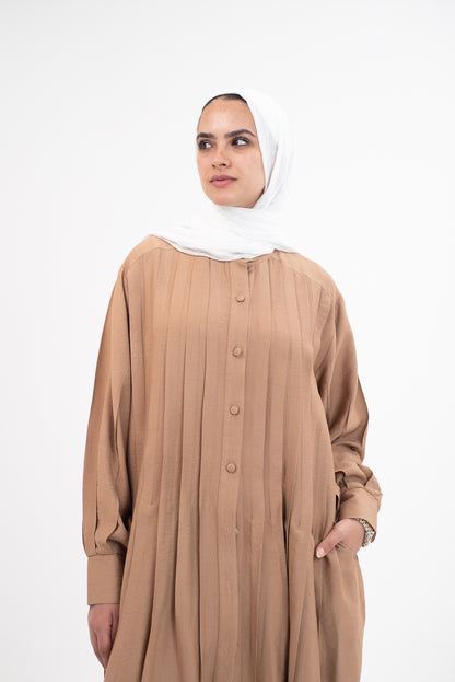Feminine Flow linen shirt dress - Cinnamon