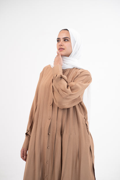 Feminine Flow linen shirt dress - Cinnamon