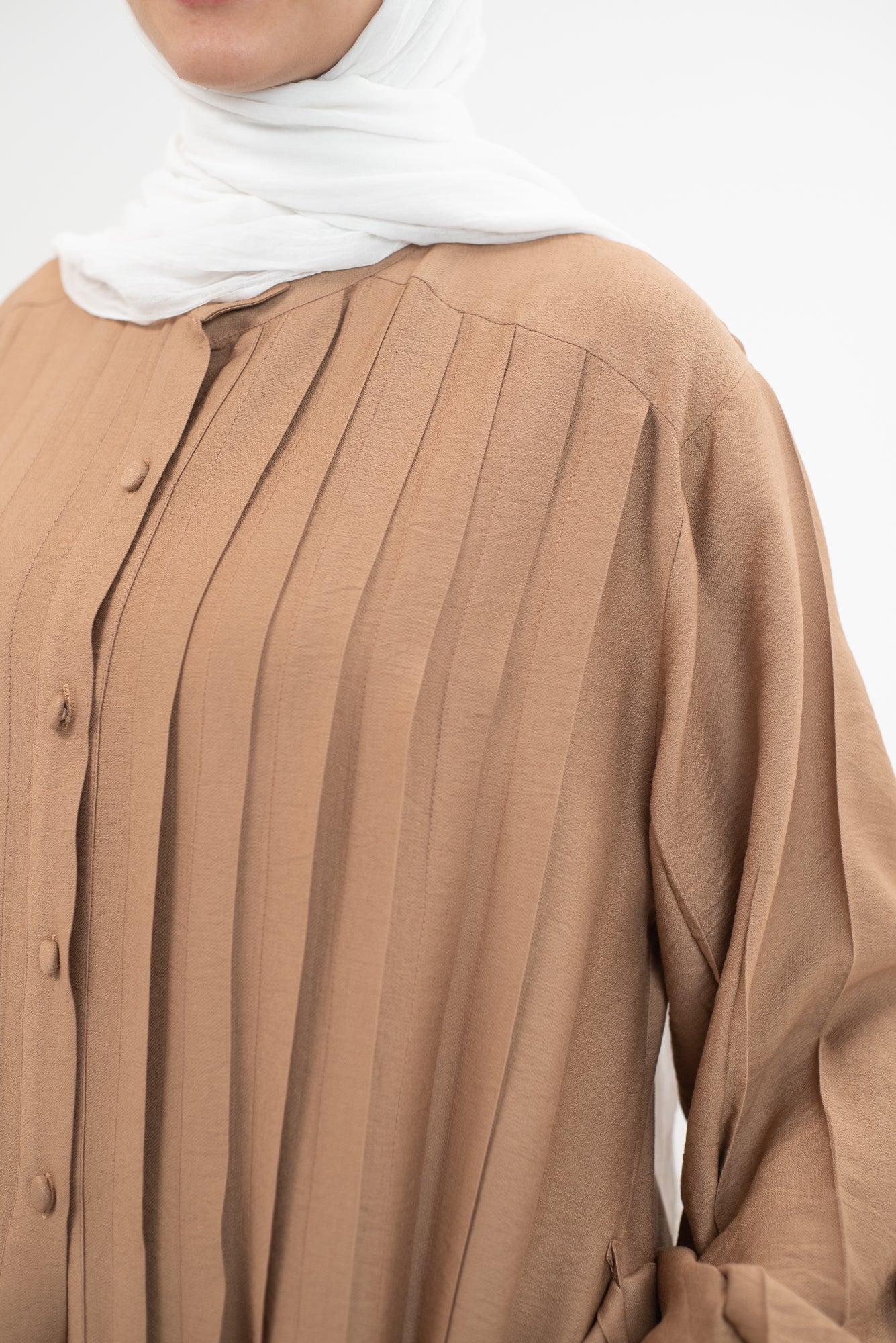 Feminine Flow linen shirt dress - Cinnamon