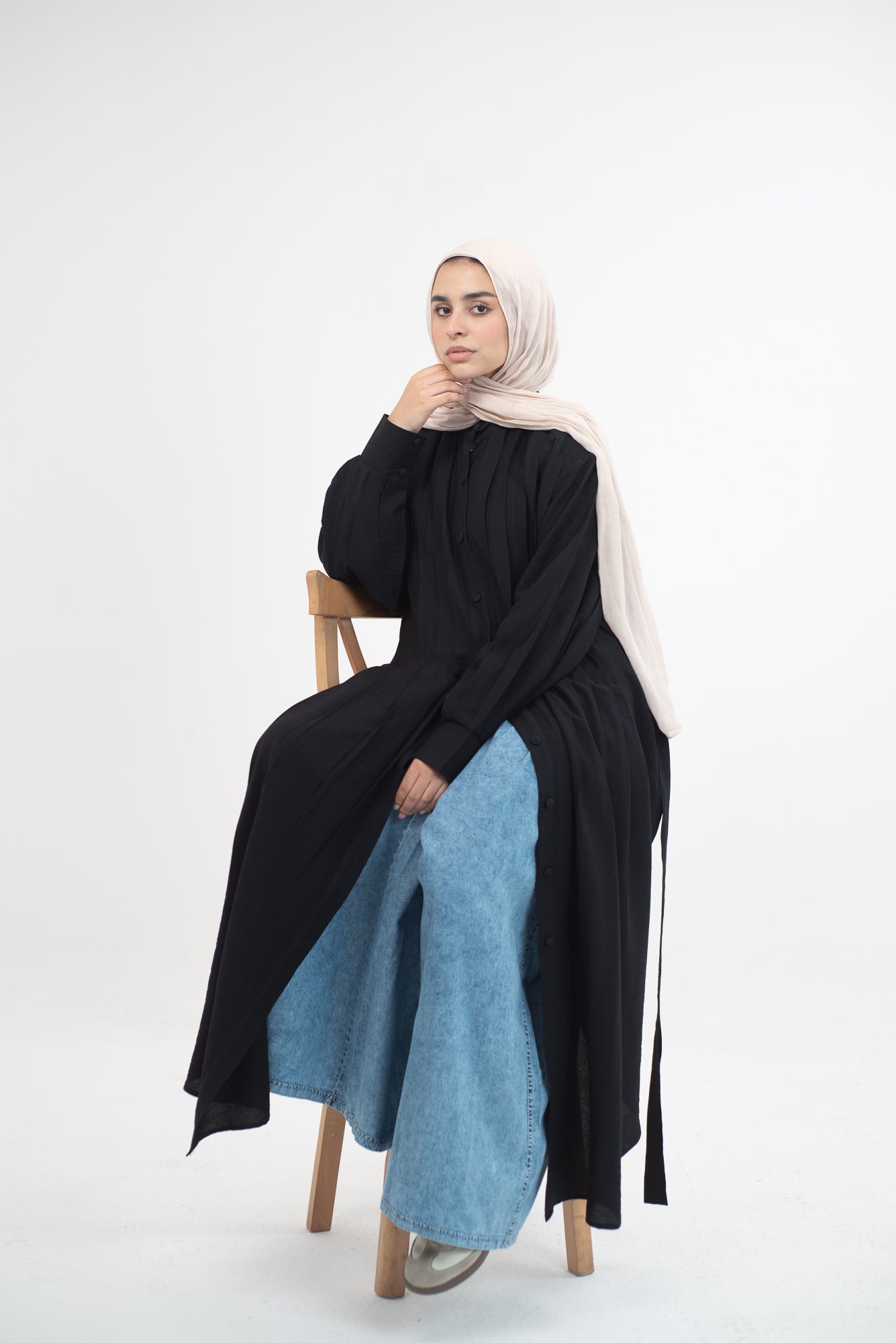 Feminine Flow linen shirt dress - Black