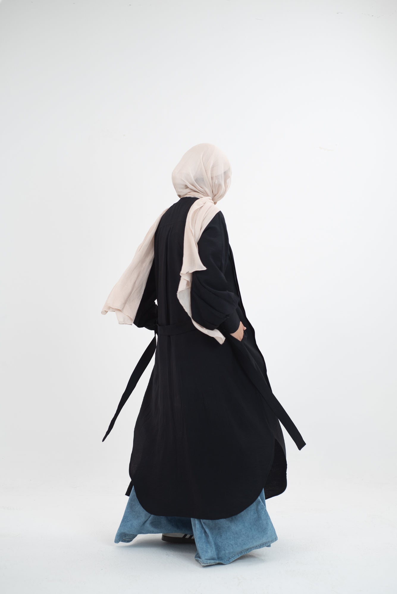 Feminine Flow linen shirt dress - Black