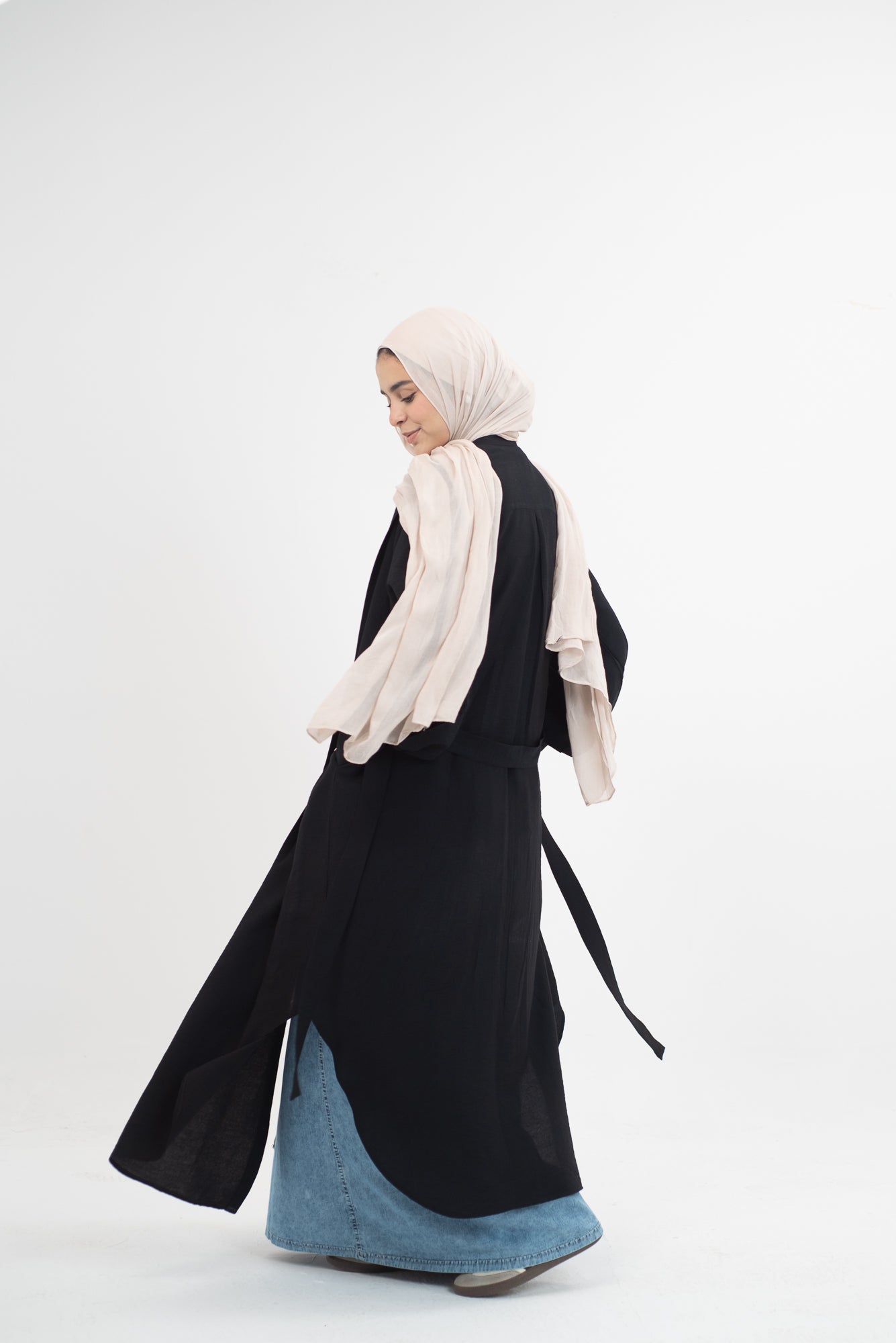 Feminine Flow linen shirt dress - Black