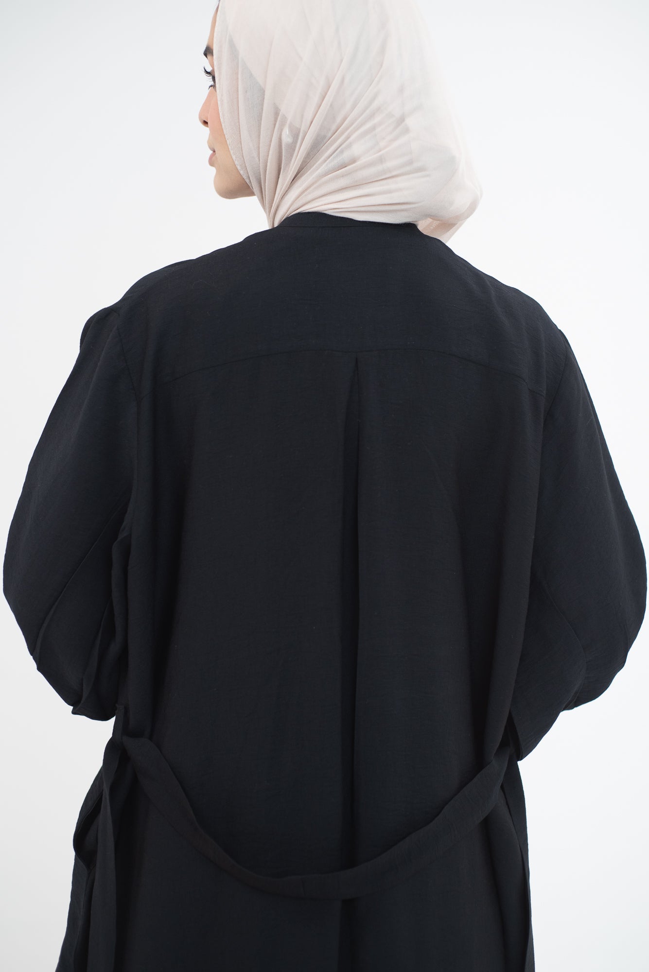 Feminine Flow linen shirt dress - Black