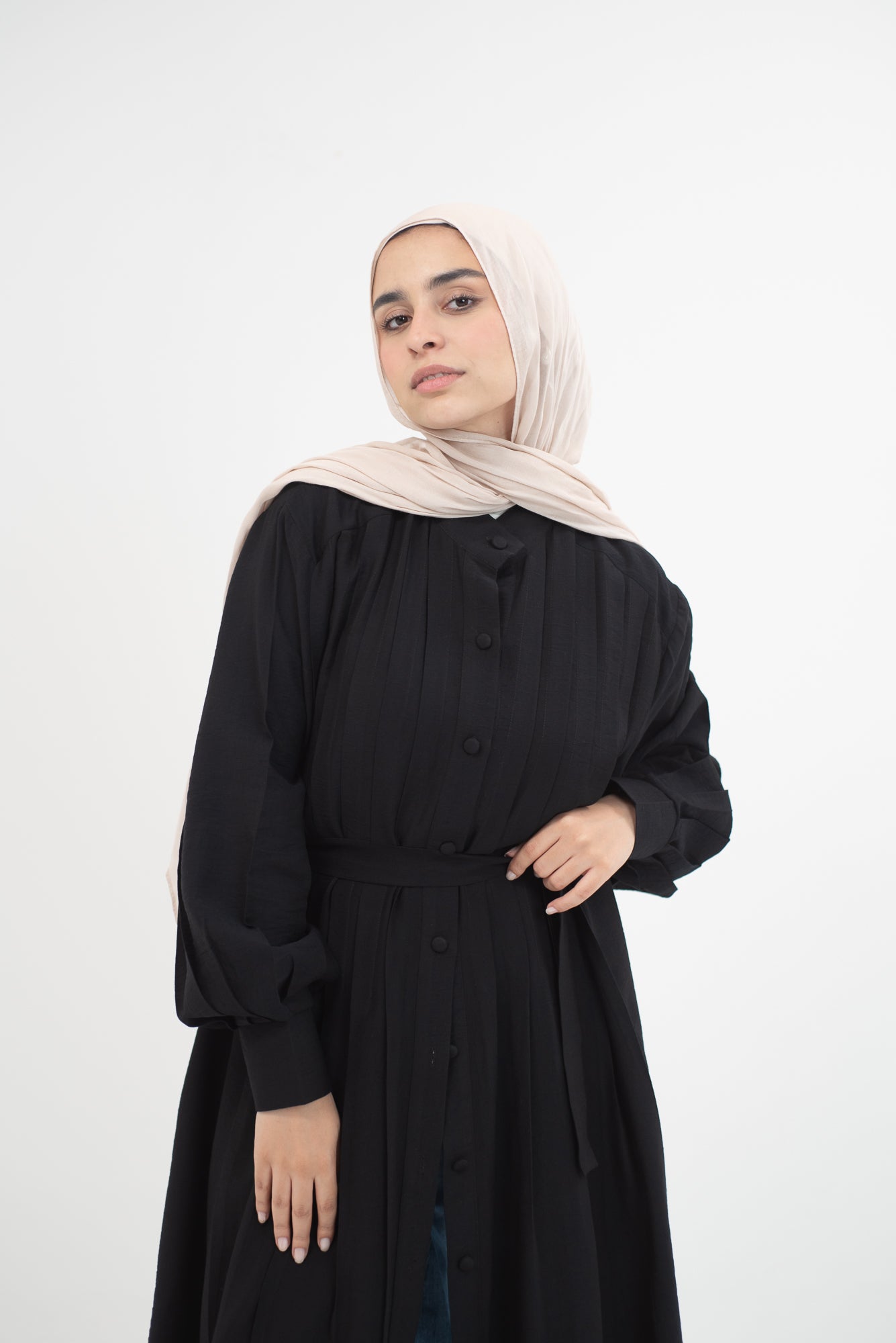 Feminine Flow linen shirt dress - Black