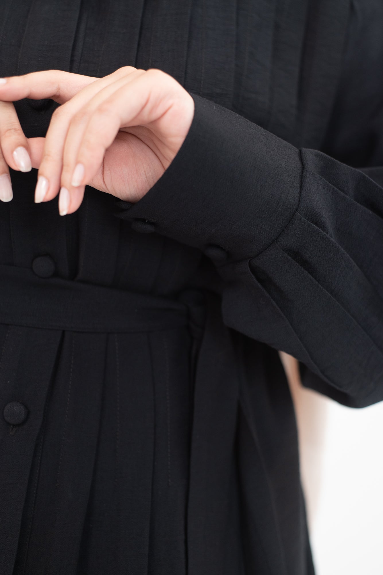 Feminine Flow linen shirt dress - Black
